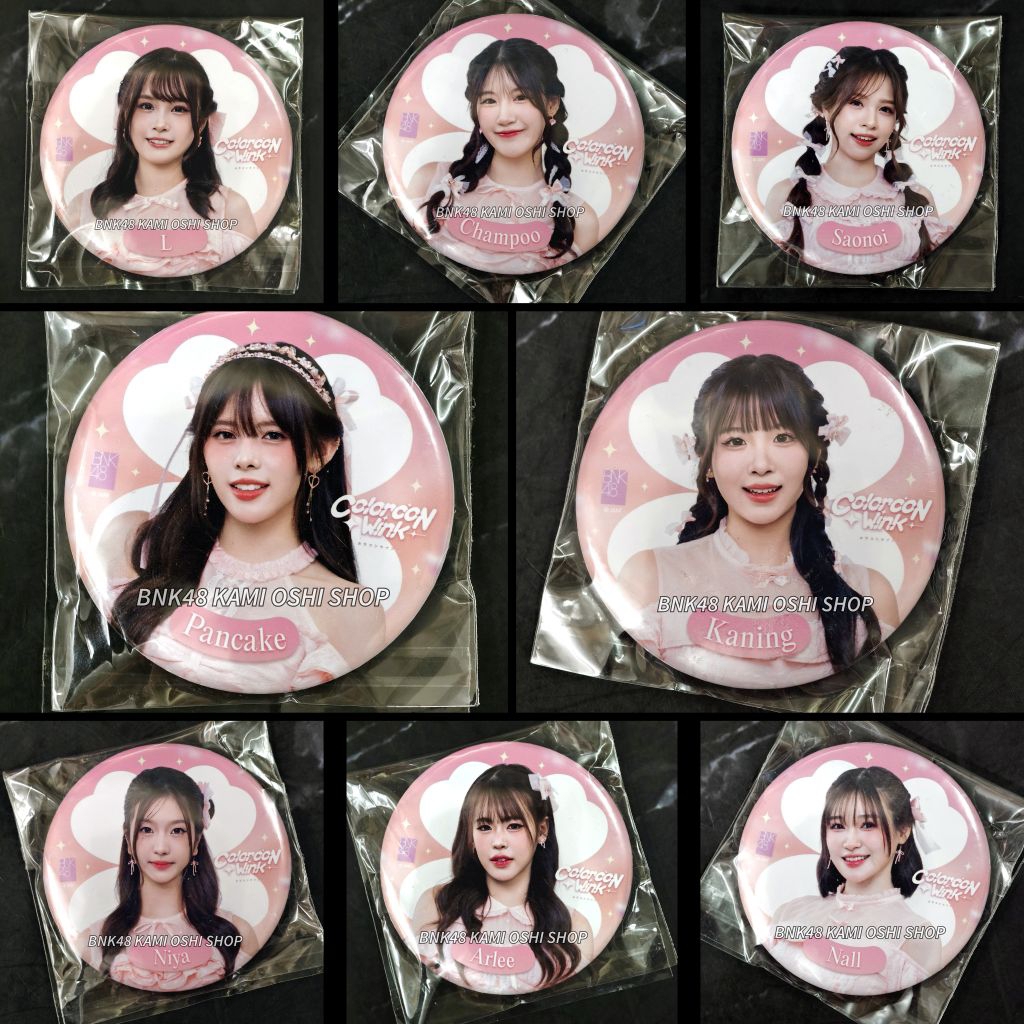 เข็มกลัด Colorcon Wink BNK48 CGM48 Badge Pancake Kaning Champoo Niya Saonoi Nall Arlee L