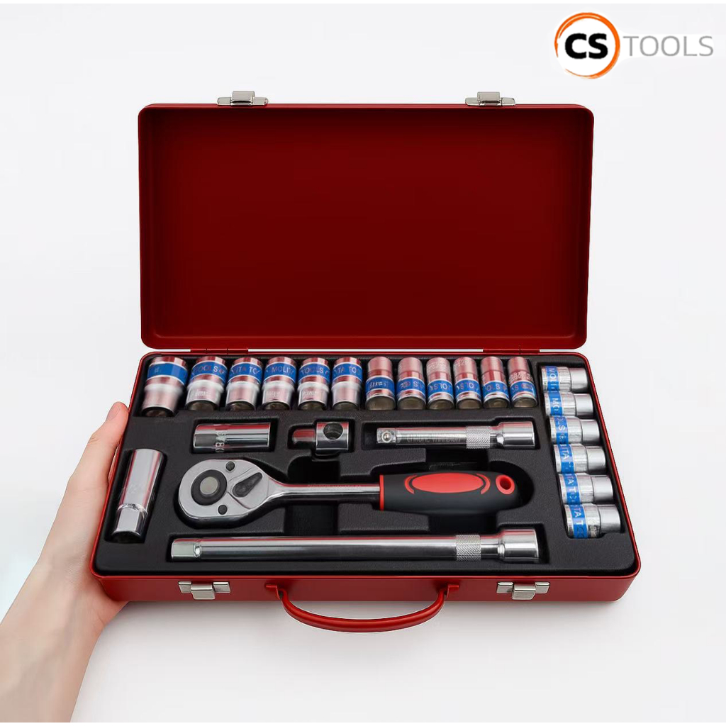 Molita  ชุดเครื่องมือ ประแจ ชุดบล็อก 24 ชิ้น ขนาด 1/2 (4หุน) ชุดเครื่องมือช่าง ชุดเครื่องมือช่างอเนประสงค์ ชุดซ่อมรถยนต์