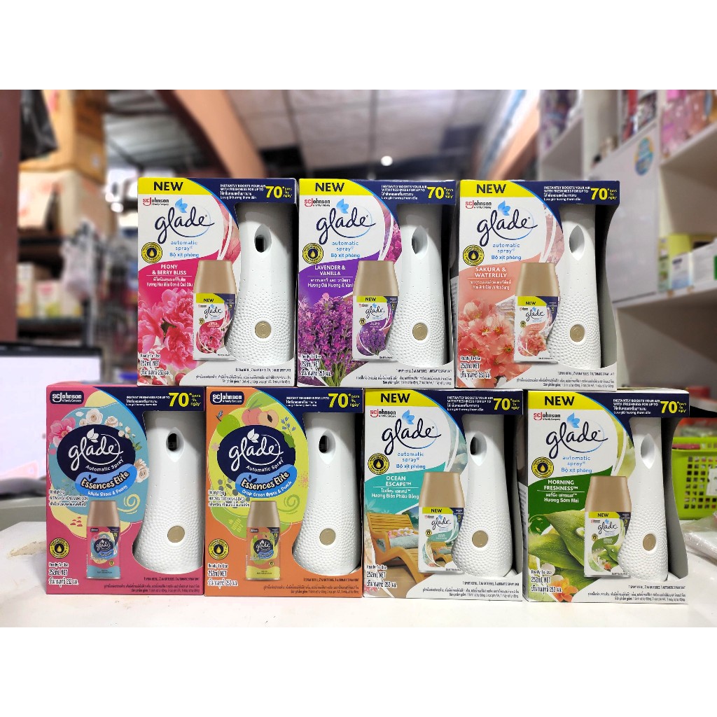 (พร้อมส่ง) เกลด Glade automatic spray เครื่องพ่นสเปรย์อัตโนมัต พร้อมรีฟิล(น้ำหอม) ขนาด 252 มล. มีถ่าน 2 ก้อน พร้อมใช้งาน