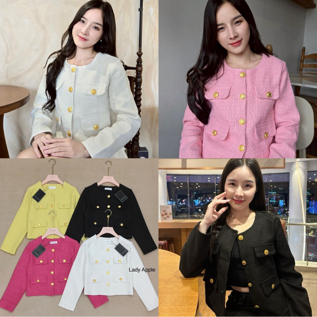 เสื้อคลุมแขนยาวทวิตงานป้ายLadyappleรุ่นสีพื้น28