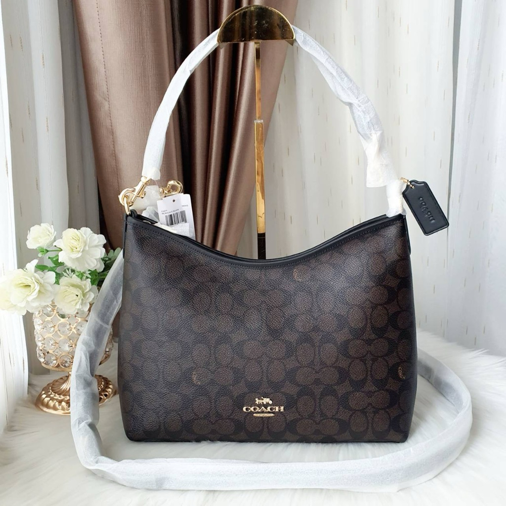AD🎀(สด-ผ่อน) CV975 Laurel Shoulder Bag In Signature Canvas กระเป๋าพอชใหญ่