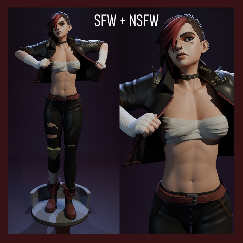 Arcane - Vi - SFW/NSFW unpainted figure model ฟิกเกอร์ โมเดล เรซิ่น ไม่ทำสี รูปโรงรถ garage kit