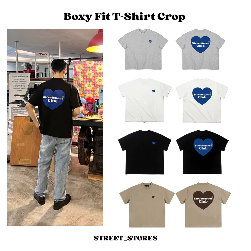 เสื้อยืดBoxy คอฟิต ทรงครอป (STClub)