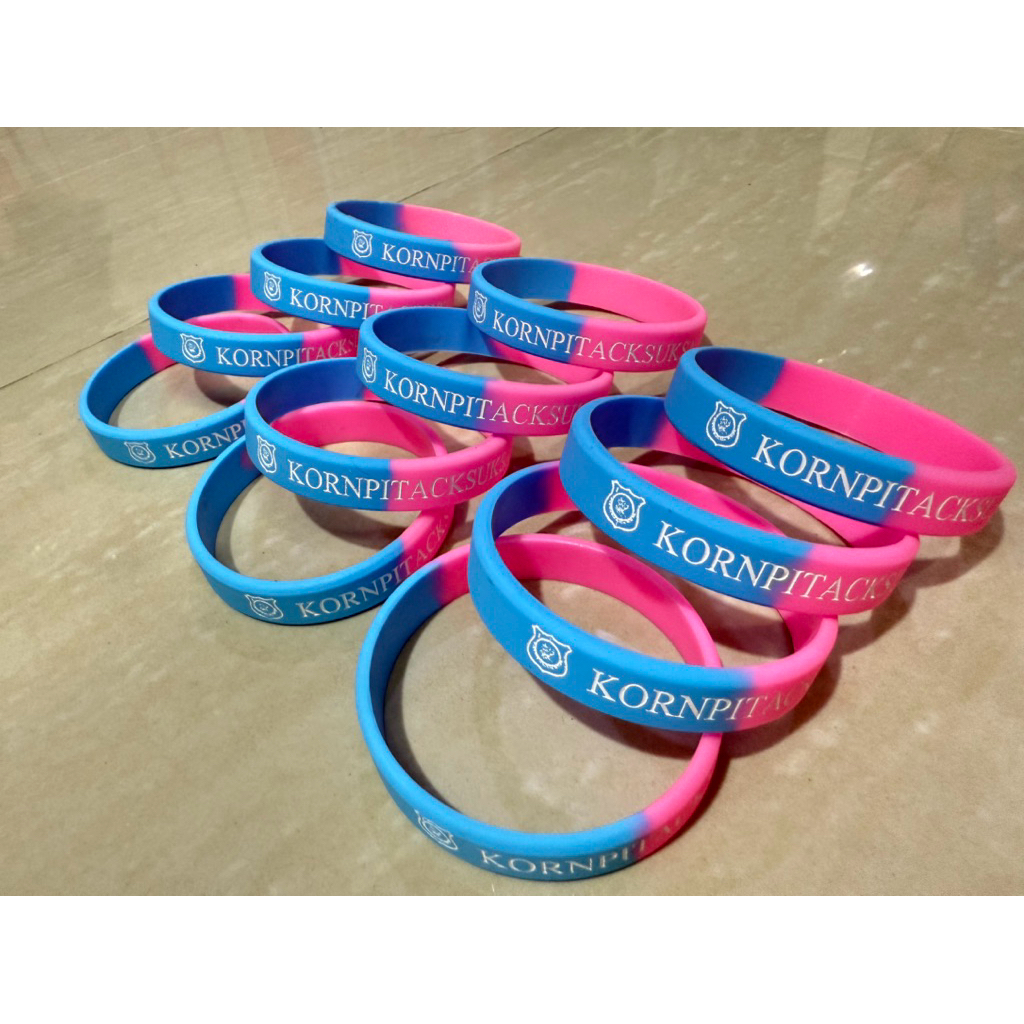ริสแบนด์สั่งทำข้อความได้ ชื่อโรงเรียน ใส่ตราได้ ริสแบนด์ตามสั่งออกแบบเองได้(ผลิต1-3วันค่ะ) - รูปที่ 4
