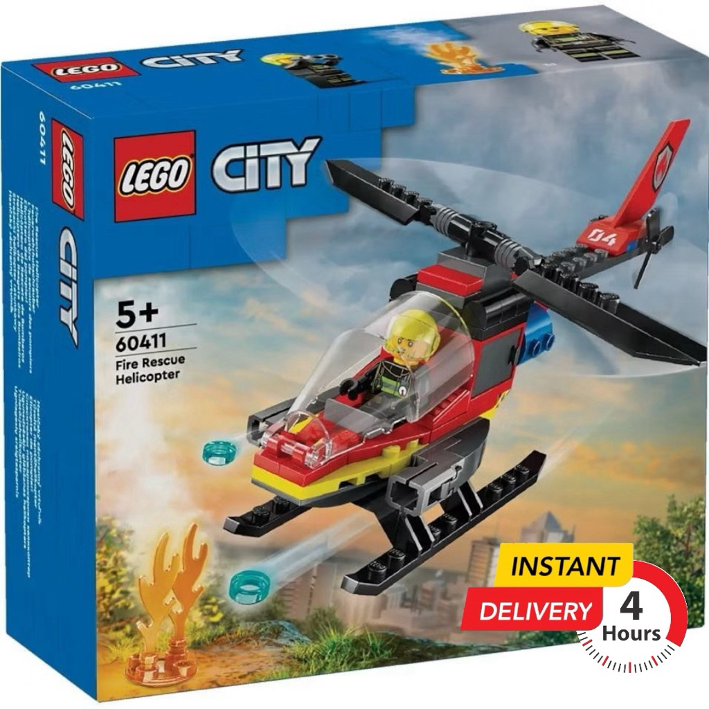 (ส่งด่วนภายในวันได้) LEGO® City 60411 Fire Rescue Helicopter toy