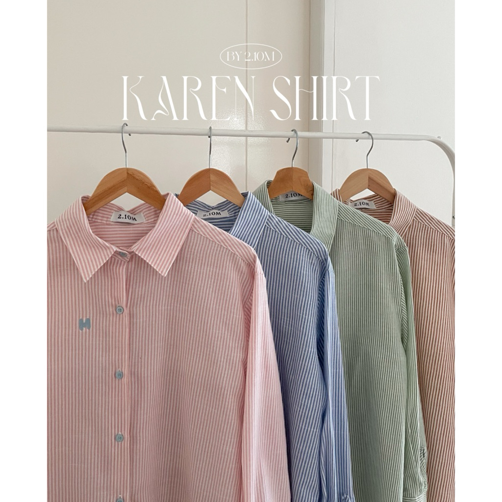 Karen Shirt เสื้อเชิ๊ตทรงโอเวอร์ไซส์ดีเทลกระดุมให้สไตล์น่ารักๆ