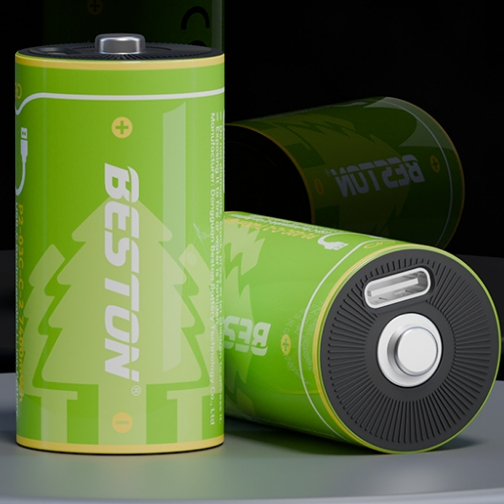 แบตเตอรี่ชาร์จ Beston ขนาดD 1.5V lithium 7400MWH ชาร์จด้วย Type-C USB แบตเตอรี่ Size D ถ่านชาร์จ (1 