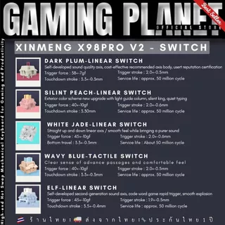 คีย์บอร์ดเกมมิ่ง XINMENG X98 Pro V2 | Mechanical Wireless 98 ปุ่ม | Gasket | Hot-Swap | PBT | RGB I Knob