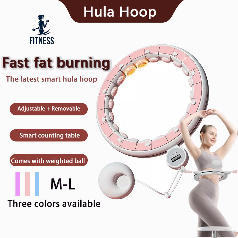 Silent Infinite Smart Hula Hoop พร้อมเคาน์เตอร์ 22" - 44" 2 in 1 นวดหน้าท้อง ฮูล่าฮูป Infinite พร้อมถ่วงน้ำหนัก