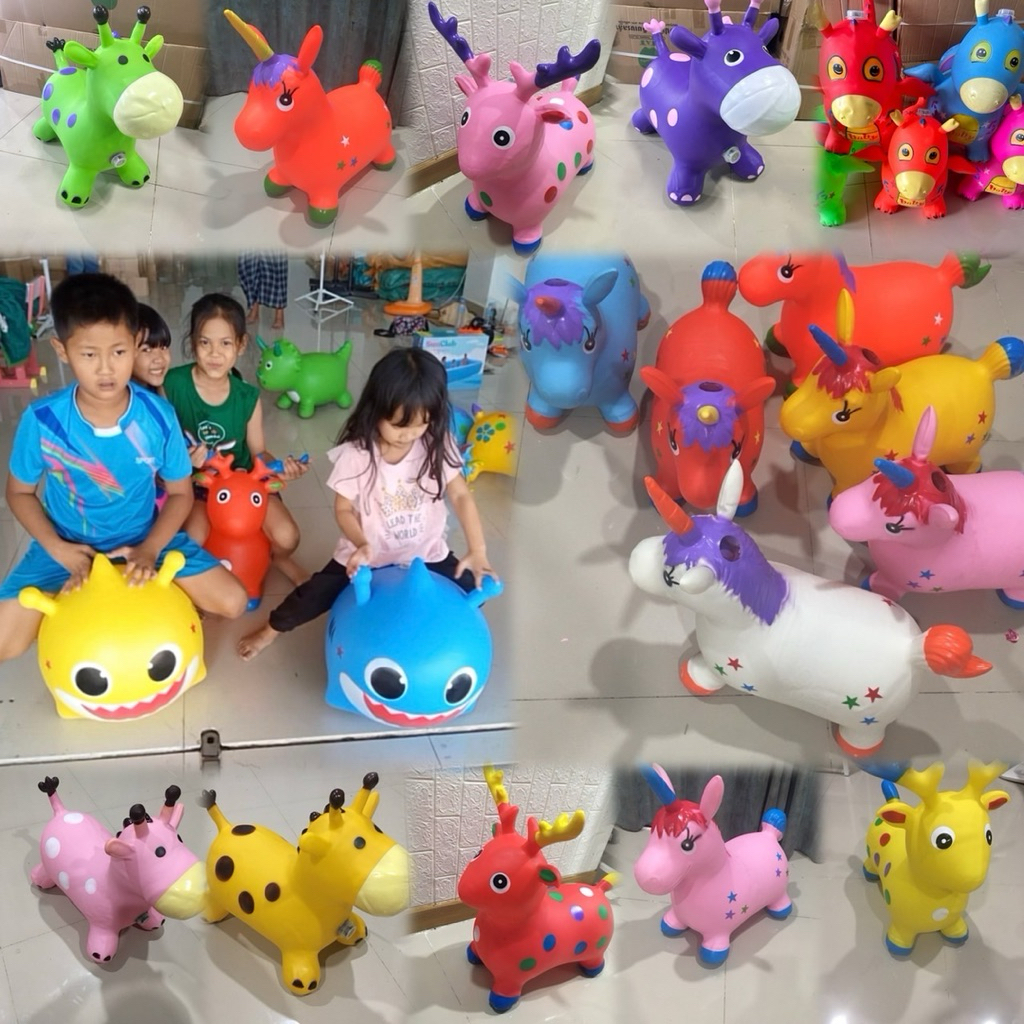 ม้ายางเด้งดึ่งรับนำ้หนักได้ 60โล มีเสียงดนตรี