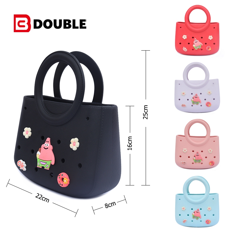 BB DOUBLE กระเป๋า  ชายหาด,ตะกร้าเก็บกันน้ําขนาดเล็ก,กระเป๋าถือ Eva แบบดูได้  CTE014