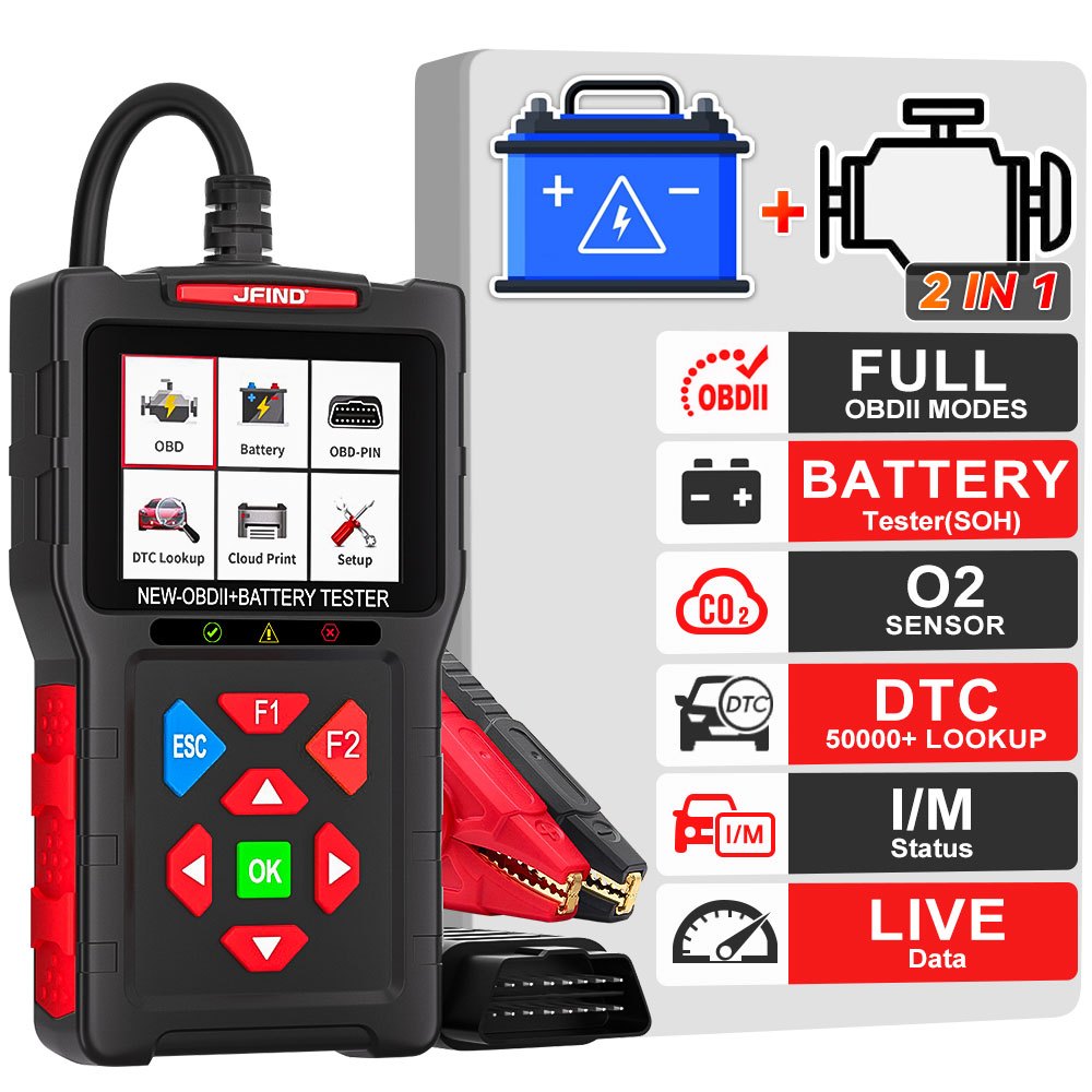 JF700 Ultra OBD2 รถจักรยานยนต์รถยนต์ เครื่องสแกน เครื่องทดสอบสุขภาพแบตเตอรี่ Toyota OBD เครื่องมือวิ