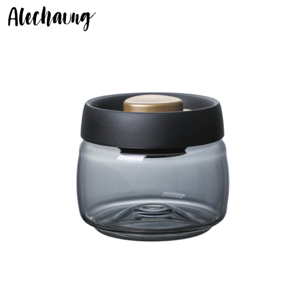 โหลเก็บเมล็ดกาแฟ โหลแก้วเก็บเมล็ดกาแฟสูญญากาศ Glass Coffee Canister ฝาปั๊มไล่อากาศ กันความชื้น Alechaung coffee