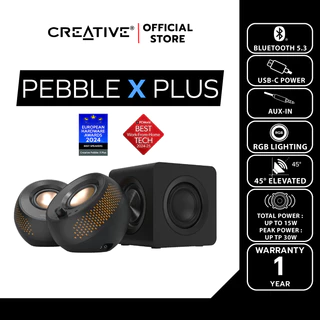 CREATIVE SPEAKER Pebble X Plus ลำโพง 2.1 USB-C มีไฟ RGB ปรับแต่งได้ พร้อม Subwoofer