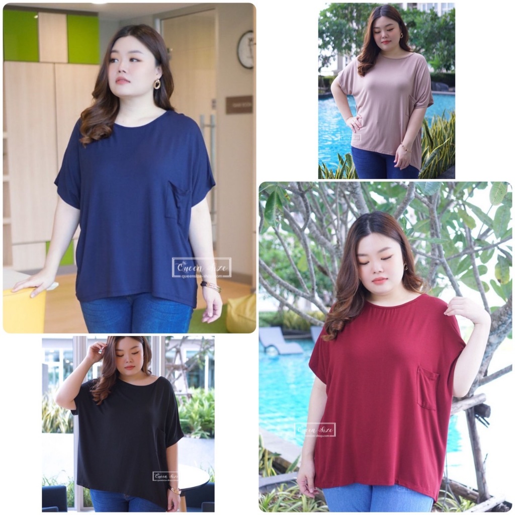 BL-Jacky-เสื้อยืดไซส์ใหญ่ อก 54 นิ้วทรงหลวม oversized เสื้อยืดผ้าเรย่อนคนอ้วน ผ้านุ่ม พลิ้ว ทิ้งตัวใส่แล้วไม่อ้วน