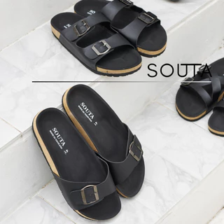 🕶The Classic - Souta รองเท้าแตะวินเทจ สไตล์ไบเก้น รวมรุ่นดำล้วน🕶 >> minimal >> ไซส์35-45*ลด1ไซส์*