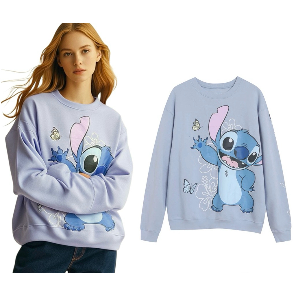 STITCH SWEATSHIRT Lilo&stitch 🧊 STITCH02 เสื้อสติช 02 🧊🧊งาน Disney แท้ (TS620