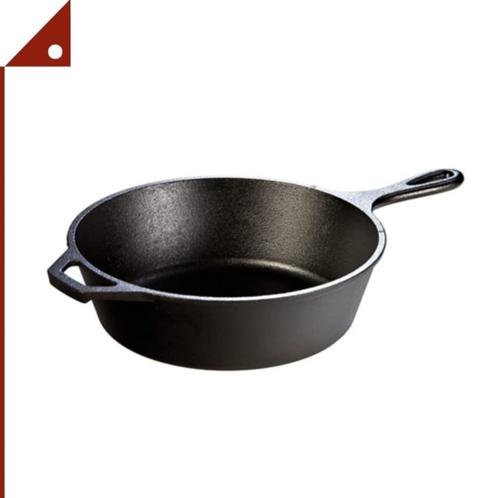 Lodge : LDGL8DSK3PLT* กระทะเหล็กหล่อทรงลึก Pre-Seasoned Cast Iron Deep Skillet, Black, 3 Quart