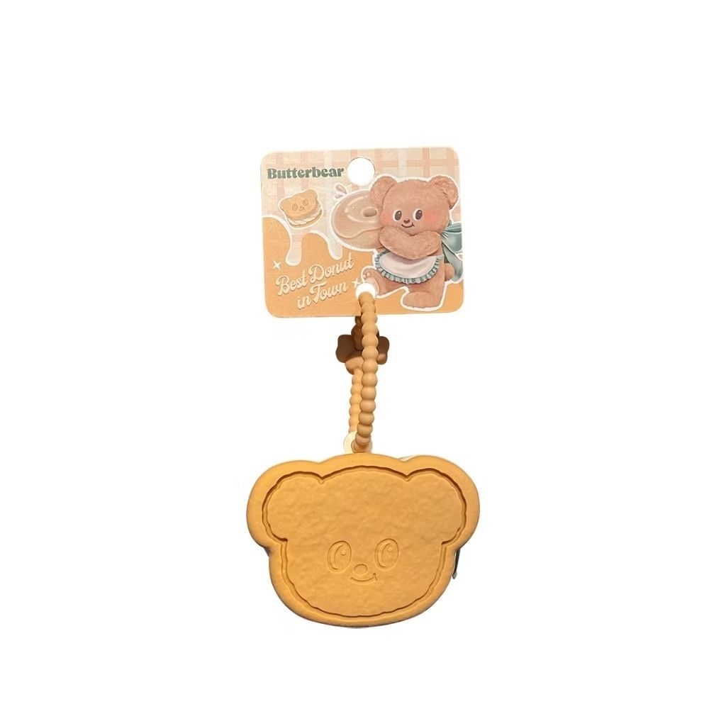 Lemony​ Butter Bear cookie coin purse pendant (brown)​พวงกุญแจกระเป๋าหมีเนย​ (สีน้ำตาล)​ ขนาด​ 56 กร