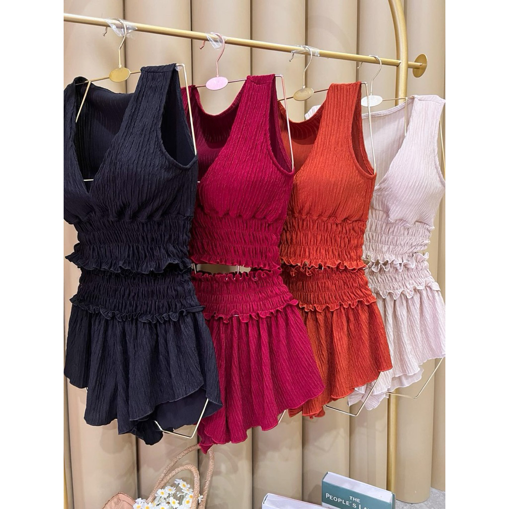 [Dissummer] ชุดว่ายน้ำ เซต3ชิ้น งานตัด รุ่นใหม่ Puffy