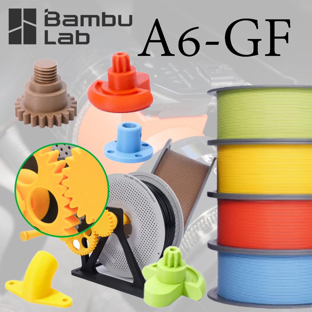 Bambu lab PA6-GF ไนลอนเสริมใยแก้ว 6 พิมพ์ง่าย เป็นมิตรกับสิ่งแวดล้อม  RFID