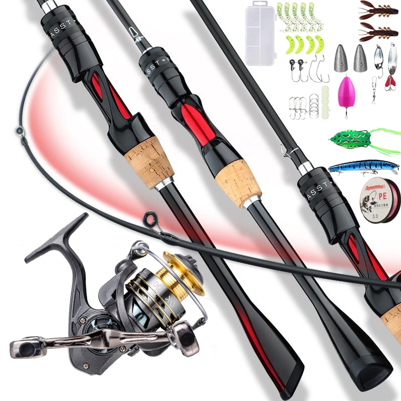 เบ็ดตกปลาครบชุด1.8m คันเบ็ด OK2000รอกเบส แขนโยกคู่โลหะทั้งหมดออกแบบแรงขนถ่าย 8 กก ชุดเบ็ดตกปลา