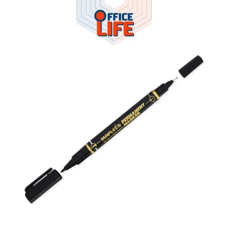 MAPLES (เมเปิ้ล) ปากกามาร์คเกอร์ มาร์คเกอร์กันน้ำ รุ่น MP-C12 เขียนถุง เขียน CD หมึกน้ำเงิน ดำ แดง 2 หัว ( 1 ด้าม )