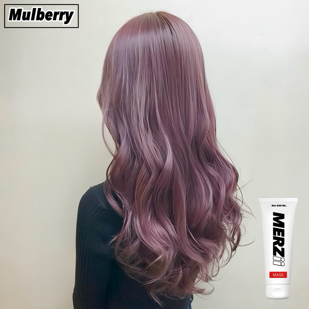 ♥️MERZii color keratin Mask 250 ml. สีMulberry ชมพูเบอรี่🩷 ผมสว่าง ระดับ 4-5-6
