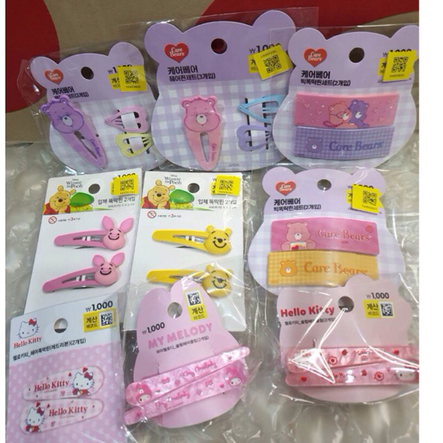 Daiso Korea กิ๊บติดผม Sanrio hello kitty Care Bears มีมาให้เลือกหลายแบบ แท้จาก Shop Daiso Korea