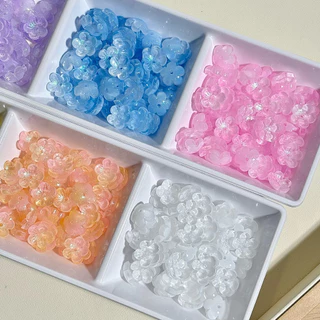 (พร้อมส่งจากไทย)ลูกปัดดอกไม้แก้ว ดอกพลัม (10ชิ้น) 10-12มิล ดอกบ๊วยแก้ว