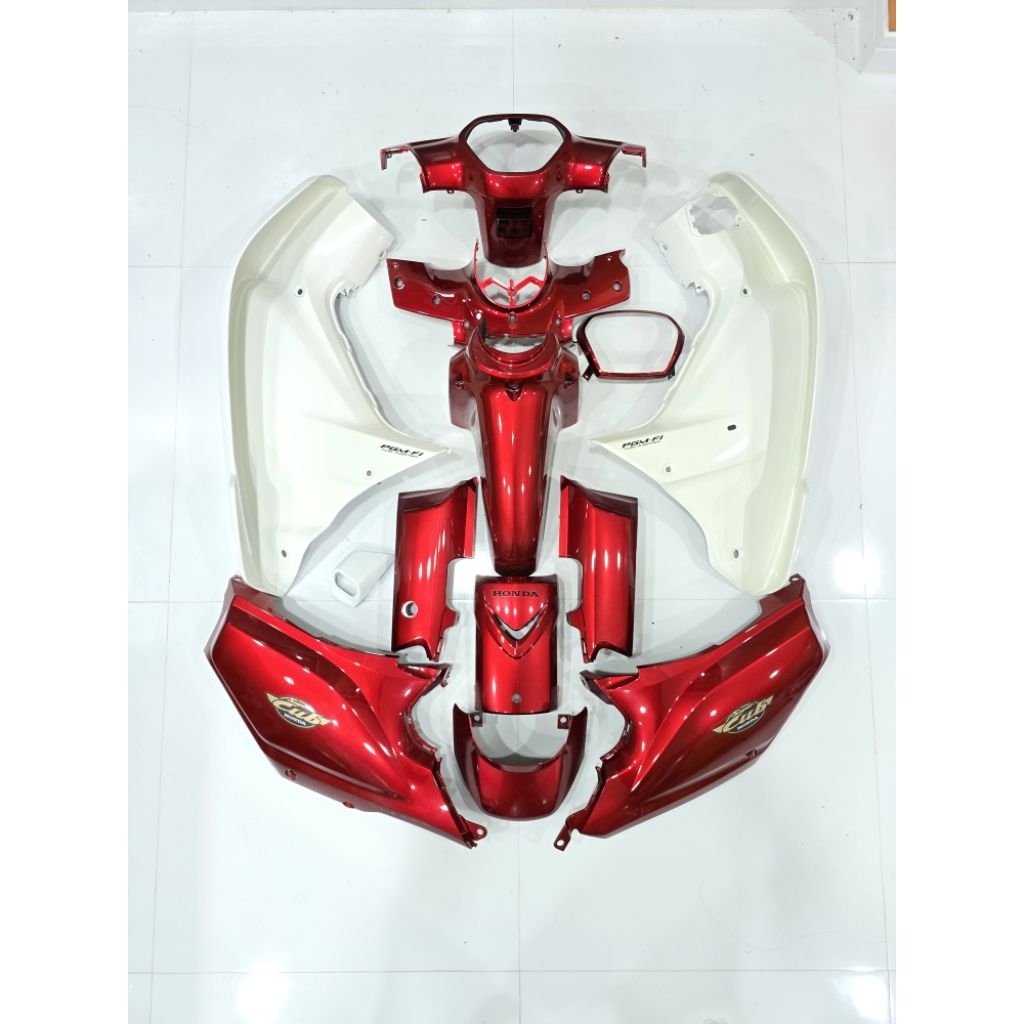 ชุดสีดรีมซูเปอร์คัพสีแดงแก้วบังลมเดิม