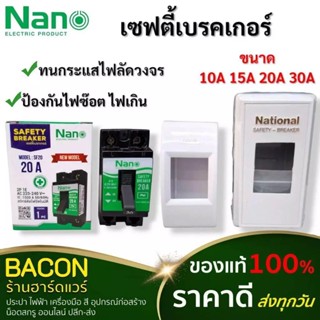 ชุดเบรกเกอร์ NANO พร้อมกล่อง 10A 15A 20A 30A เซฟตี้เบรกเกอร์…