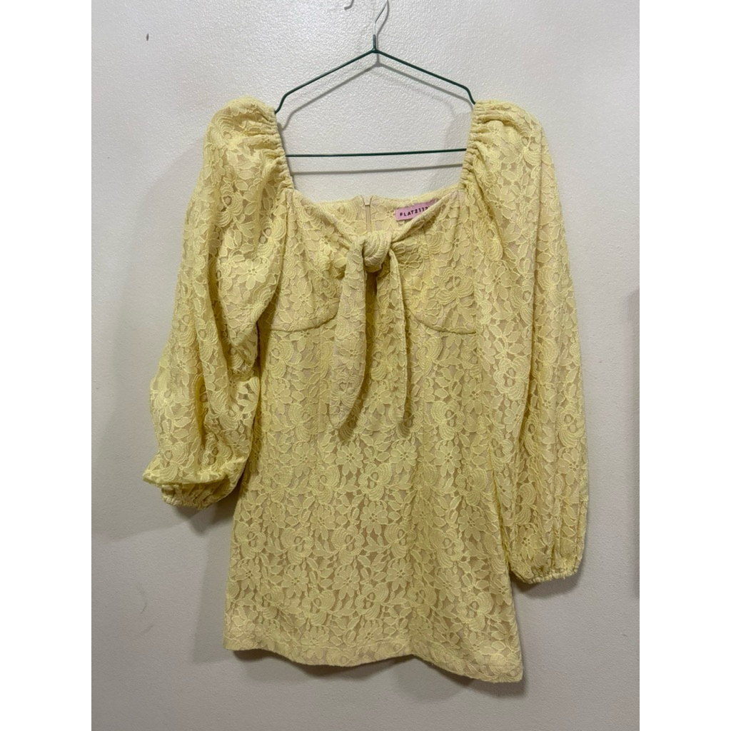 เดรสลูกไม้งานแบรนด์flat2112ไซด์xsมือสอง