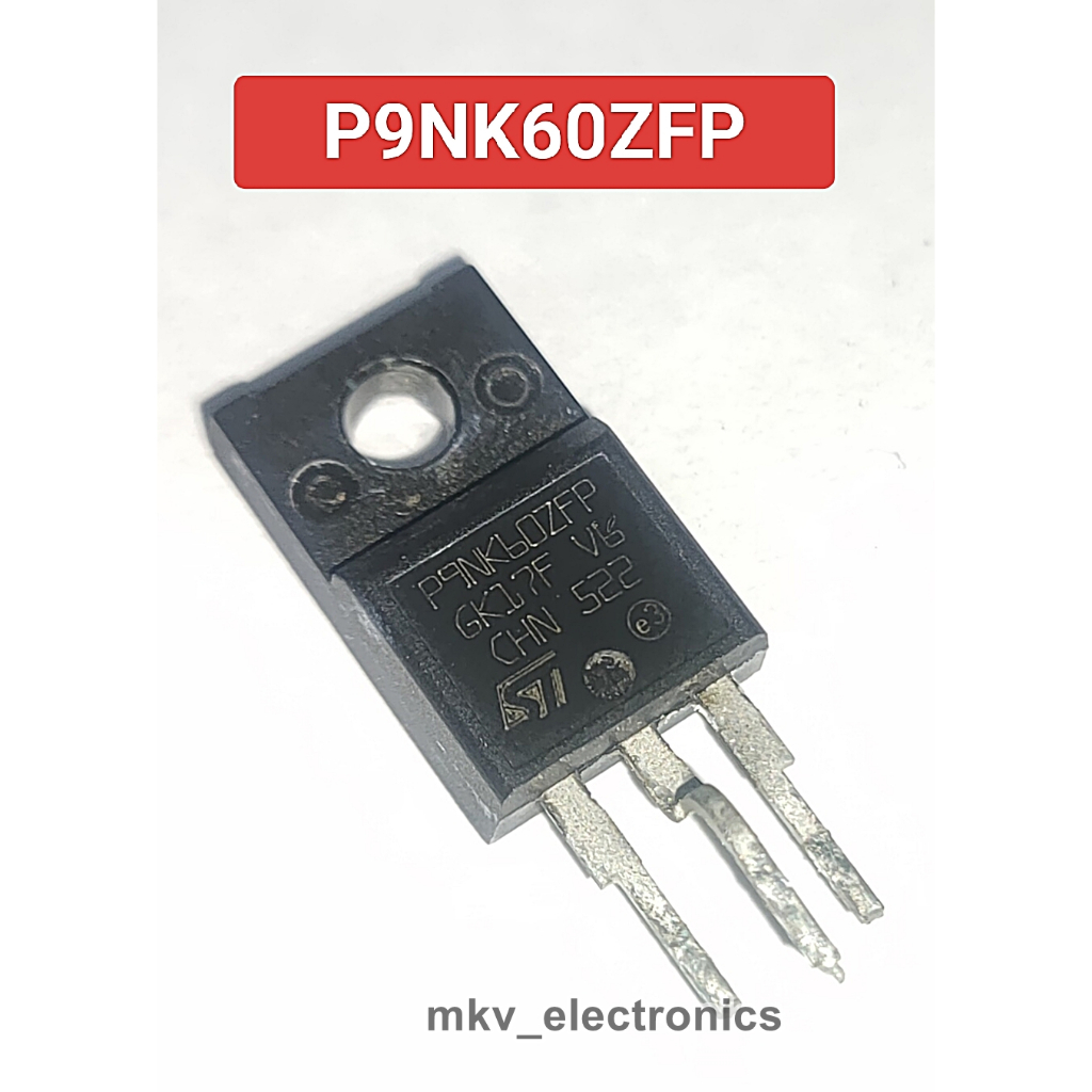 (1ตัว) P9NK60ZFP , MOSFET N-CH 7A 600V มือสอง มอสเฟต (รหัสสินค้า M02124)