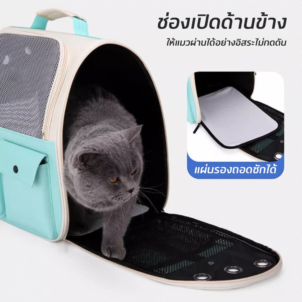 【CAT&DOG】กระเป๋าเป้ใส่สัตว์เลี้ยง พับเก็บได้ ระบายอากาศได้ หน้าต่างกันสาดสองด้าน กระเป๋าสะพายแมว - รูปที่ 3