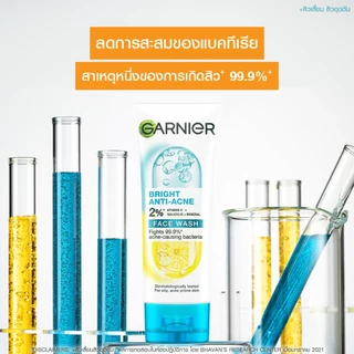 GARNIER - Skin Naturals Bright Complete Anti-Acne Cleansing Foam (100ml.) การ์นิเย่ คลีนซิ่ง โฟม