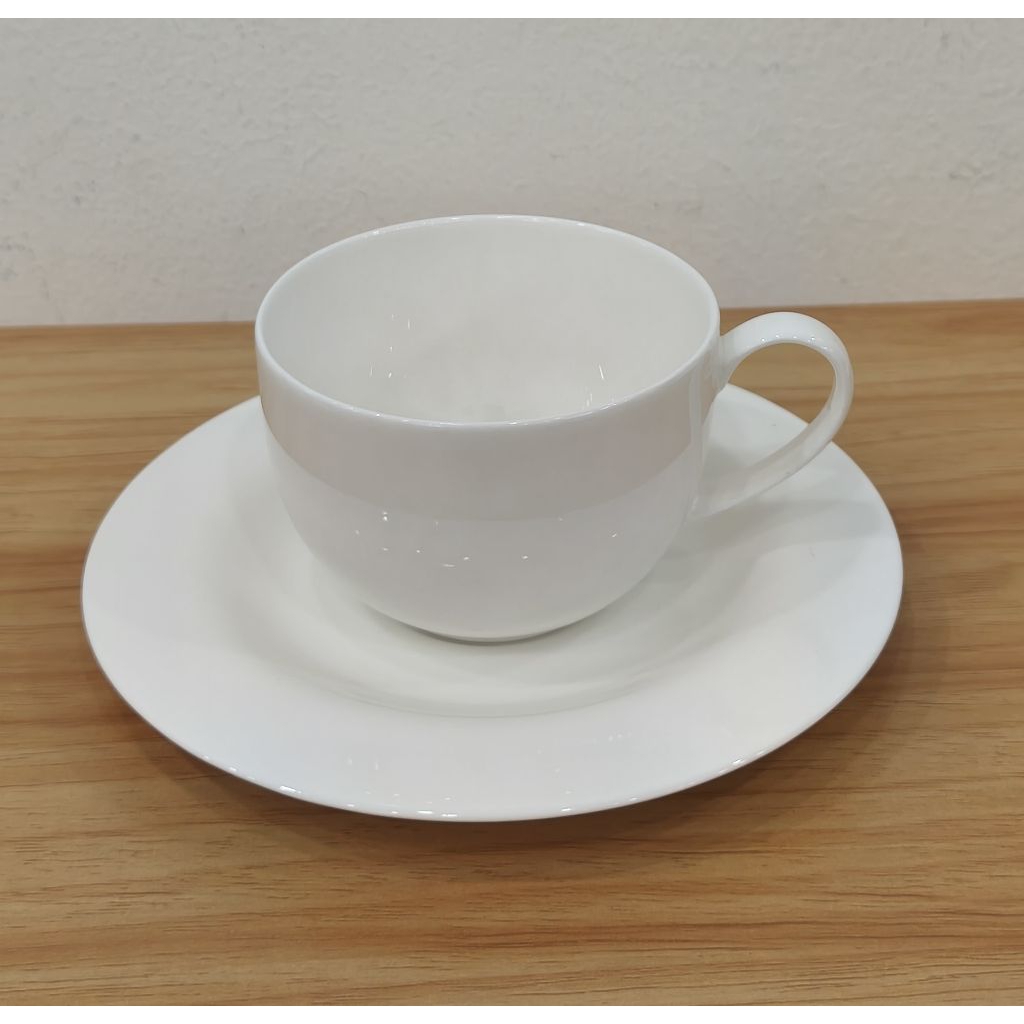 Bone China - N2911 + N2912 - ชุดกาแฟ/Coffee Cup 0.22 L. + Coffee Cup Saucer 15.5 cm.