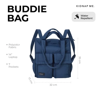 กระเป๋าสะพายไหล่ สะพายหลังได้ ถือพกพา ใส่โน๊ตบุ๊ค Laptop กันละอองน้ำ BUDDIE BAG KIDNAP ME.