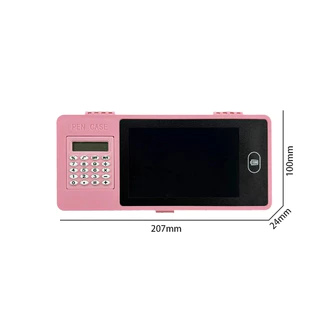 กล่องดินสออเนกประสงค์ 3in1 ความจุขนาดใหญ่ พร้อมกระดานเขียน LCD ลบได้ + เครื่องคิดเลข สำหรับนักเรียน