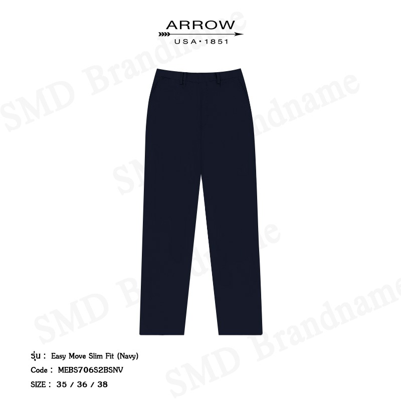 Arrow กางเกงสแล็ค ขายาว ทำงาน รุ่น Easy Move Slim Fit (Navy) Code: MEBS706S2BSNV