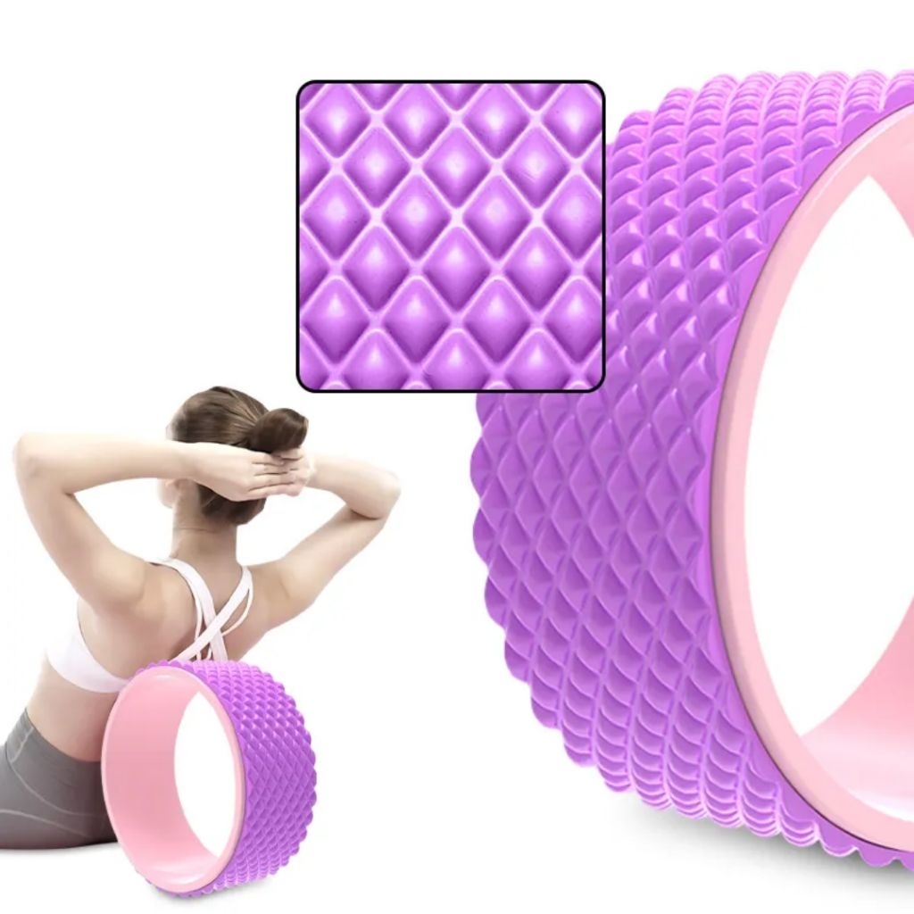1แถม1 วงล้อโยคะแถมห่วงยางเลข 8 วงล้อเล่นโยคะ อุปกรณ์โยคะ ลูกกลิ้งนวด ยืดกระดูกสันหลัง เอว ยืดกล้ามเนื้อ - รูปที่ 3
