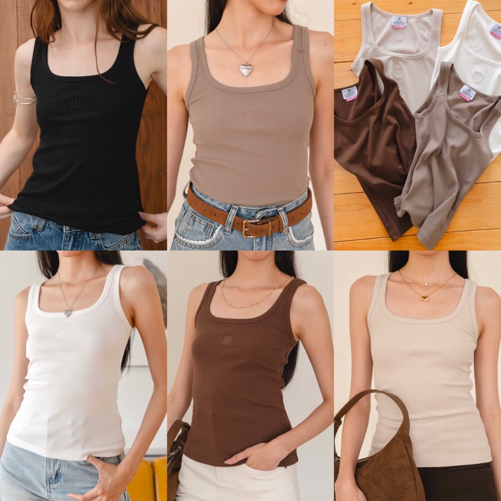 CHUUCHOP - (S-2XL) Truffle Tank Top เสื้อกล้ามปักโลโก้ชูช็อป (C8383)