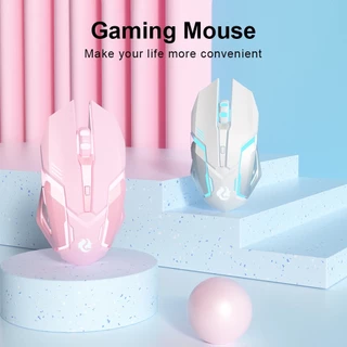 GOOJODOQ เมาส์เกมมิ่ง เมาส์ไร้สายแบบชาร์จไฟได้ 2.4Ghz 1600 Dpi พร้อม Led เมาส์บลูทูธ Mouse Wireless
