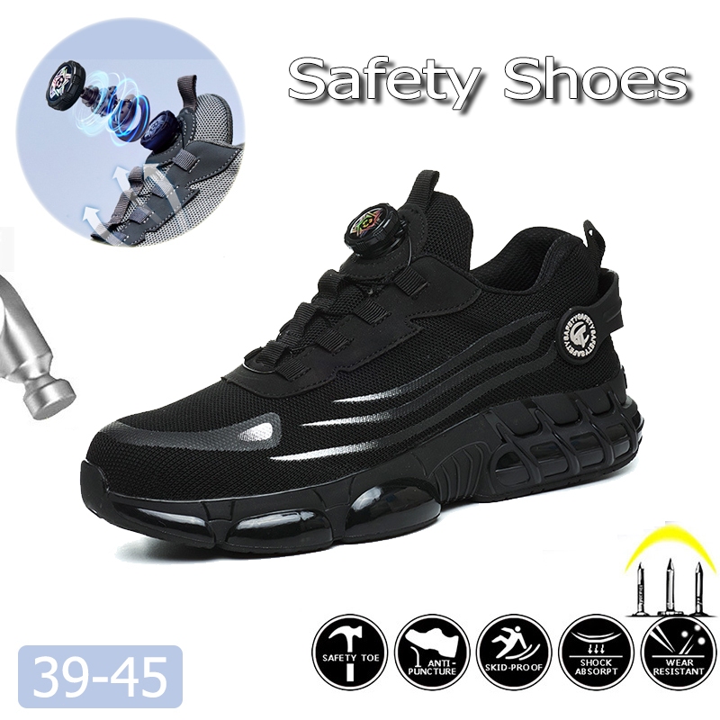 Safety Shoes รองเท้าเซฟตี้ รองเท้าทำงานฤดูใบไม้ร่วงและฤดูหนาวใหม่ รองเท้าป้องกันความปลอดภัย ปุ่มหมุน 39-45