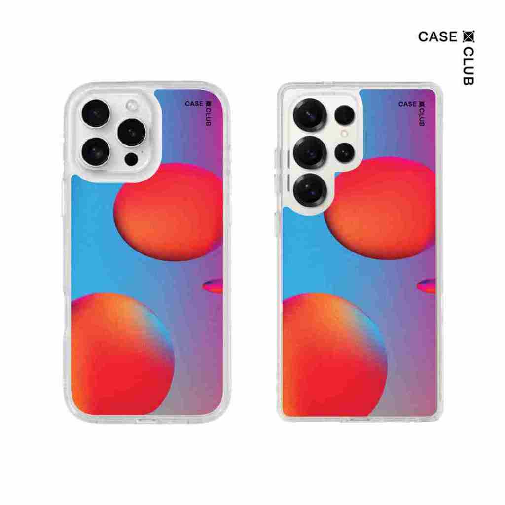 CaseClub เคสไอโฟน ซัมซุง เคสใส ลาย Cosmic Spheres Gradient 70's โคมไฟลาวา