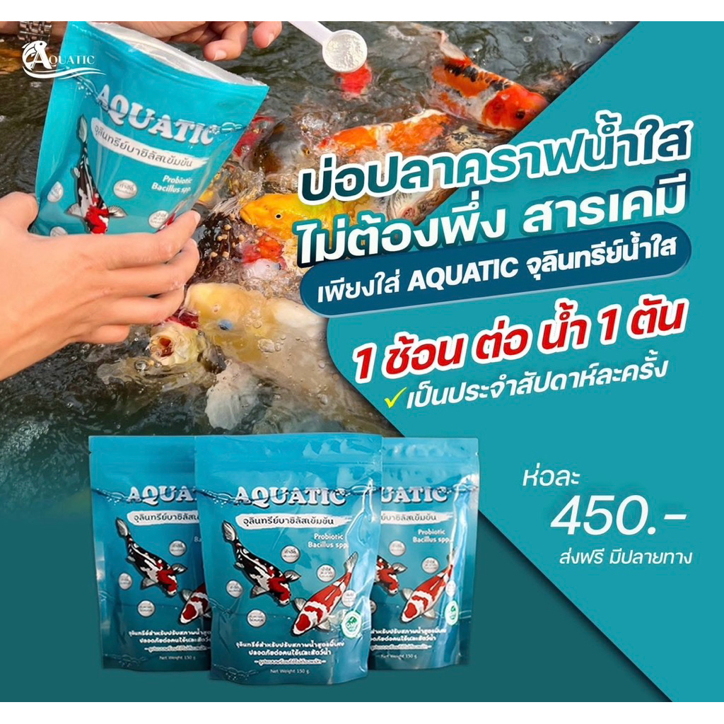 Aquatic  จุลินทรีย์น้ำใส สินค้าแท้ 100% (1 ซอง) ช่วยปรับสภาพน้ำ ทั้งน้ำจืดและน้ำเค็ม