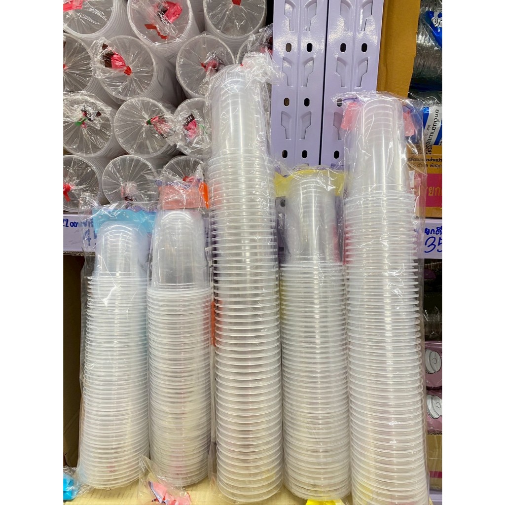 แก้วแคปซูล แก้วตูดมนแคปซูล แก้วพลาสติกใส ปาก95 เนื้อPP เนื้อแก้วใส food grade ใช้แล้วทิ้ง พร้อมส่ง - รูปที่ 5