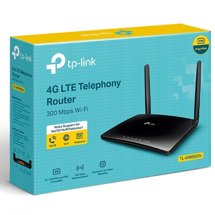 TP-LINK TL-MR6500v V1.3 N300 4G LTE Telephony WiFi Router (Lifetime Warranty)