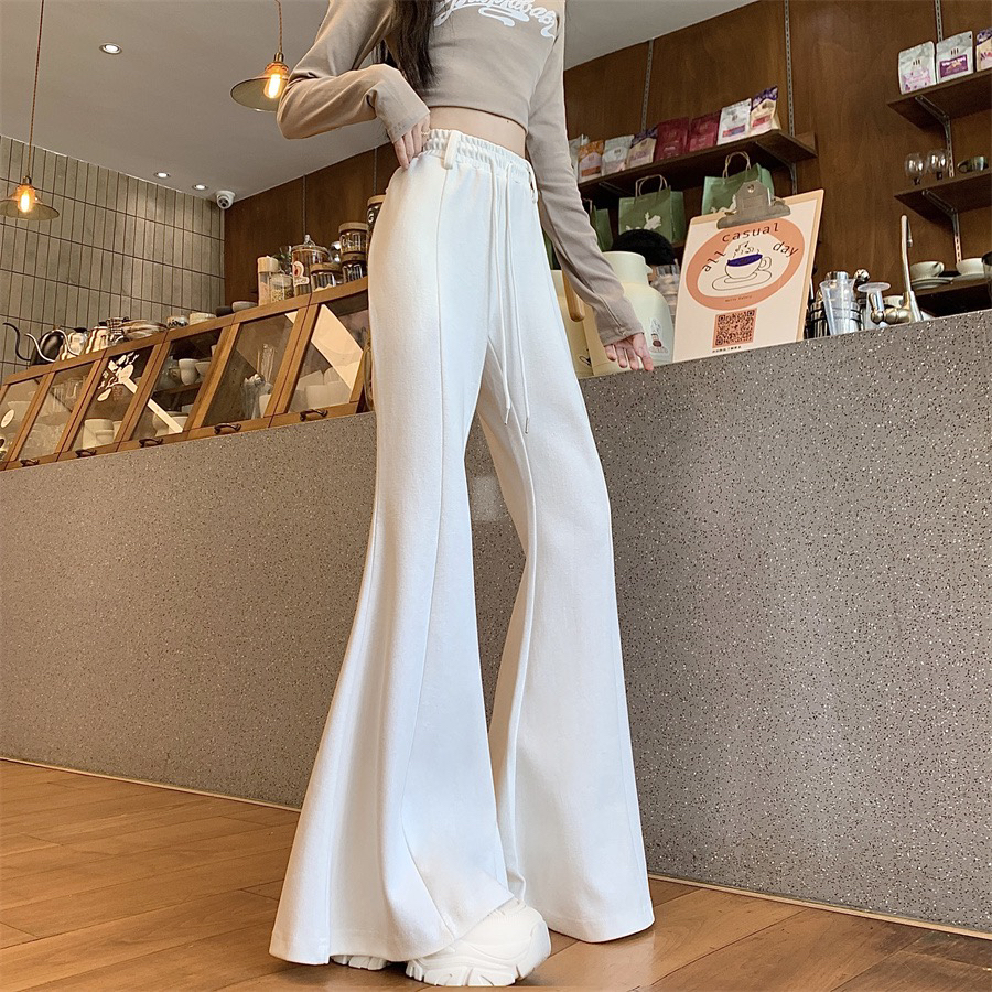 กางเกงขายาว กางเกงลำลอง เอวยืดได้ มีเชือกที่เอว ทรงหลวม#91243 - รูปที่ 2