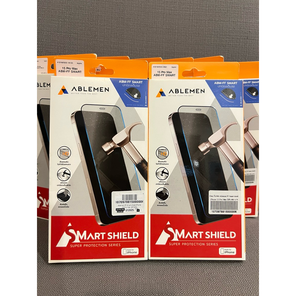 ABLEMEN  ฟิล์มกระจกใสเต็มจอ รุ่น iPhone 15 Pro Max